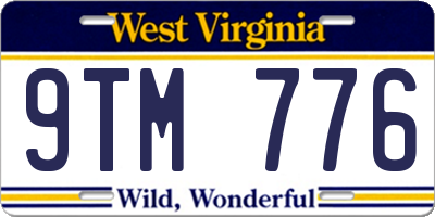 WV license plate 9TM776