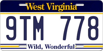 WV license plate 9TM778