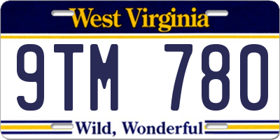 WV license plate 9TM780