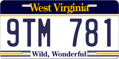 WV license plate 9TM781
