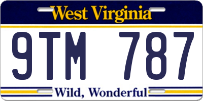WV license plate 9TM787