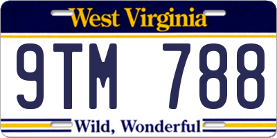 WV license plate 9TM788
