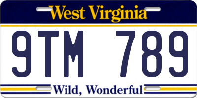 WV license plate 9TM789