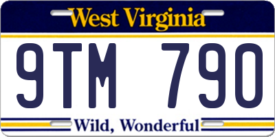 WV license plate 9TM790