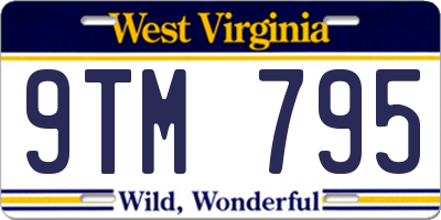 WV license plate 9TM795