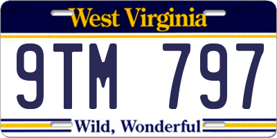 WV license plate 9TM797