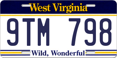 WV license plate 9TM798