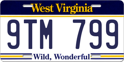 WV license plate 9TM799