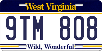 WV license plate 9TM808