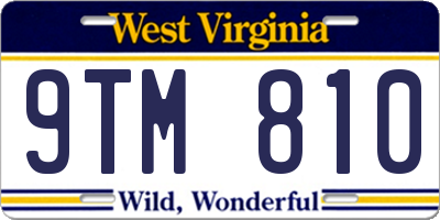 WV license plate 9TM810