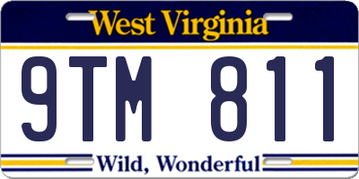 WV license plate 9TM811