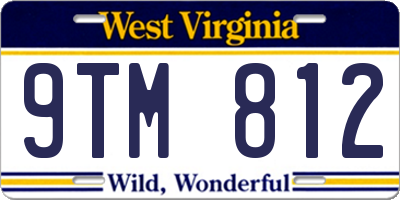 WV license plate 9TM812