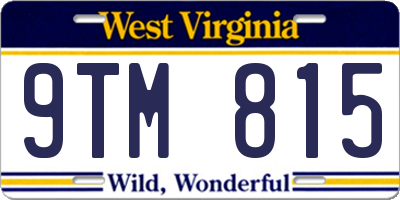 WV license plate 9TM815