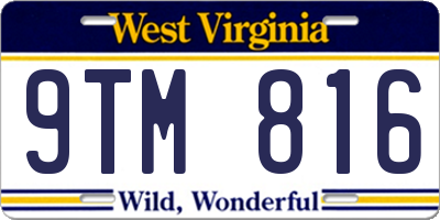 WV license plate 9TM816