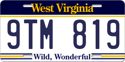 WV license plate 9TM819