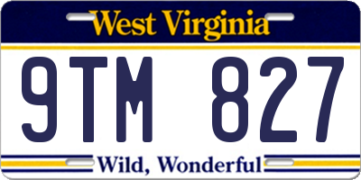 WV license plate 9TM827