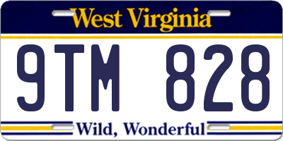WV license plate 9TM828