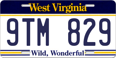 WV license plate 9TM829