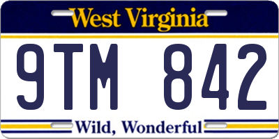 WV license plate 9TM842