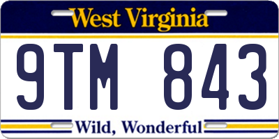WV license plate 9TM843