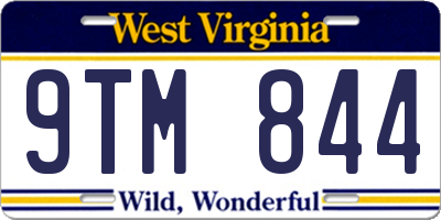 WV license plate 9TM844