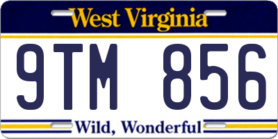 WV license plate 9TM856