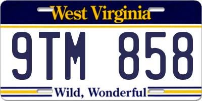 WV license plate 9TM858