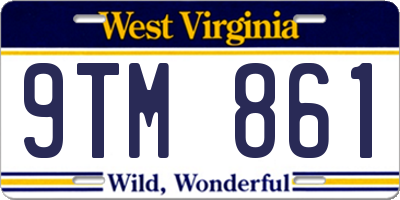 WV license plate 9TM861