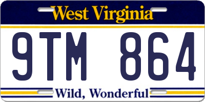 WV license plate 9TM864