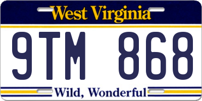 WV license plate 9TM868