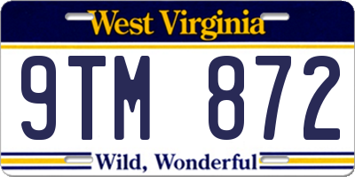 WV license plate 9TM872