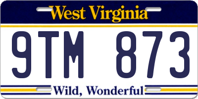 WV license plate 9TM873
