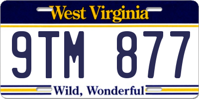 WV license plate 9TM877