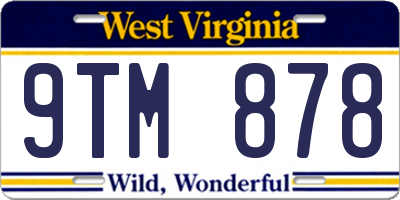 WV license plate 9TM878