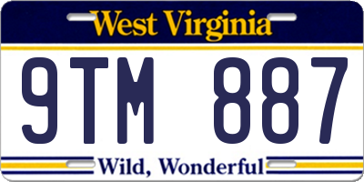 WV license plate 9TM887