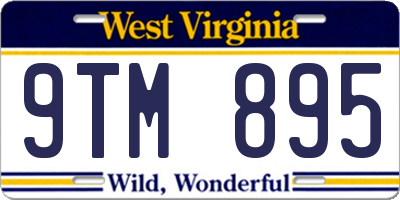 WV license plate 9TM895