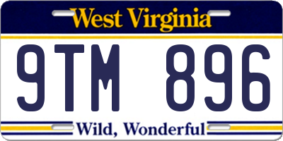WV license plate 9TM896