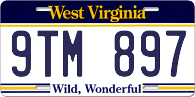 WV license plate 9TM897