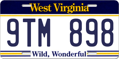 WV license plate 9TM898