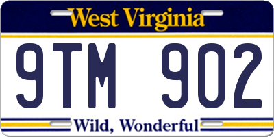 WV license plate 9TM902