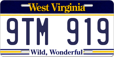WV license plate 9TM919