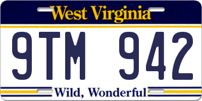 WV license plate 9TM942