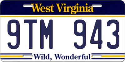 WV license plate 9TM943