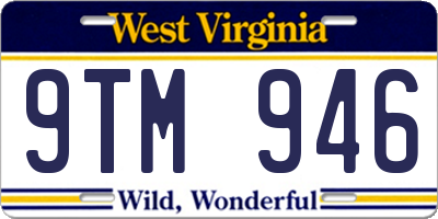 WV license plate 9TM946