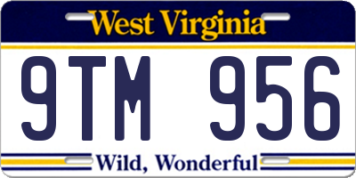WV license plate 9TM956
