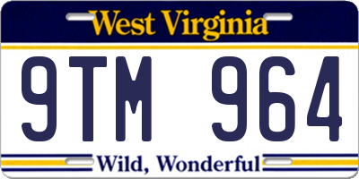 WV license plate 9TM964