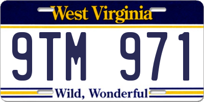 WV license plate 9TM971