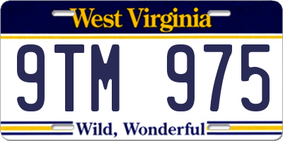 WV license plate 9TM975