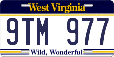 WV license plate 9TM977