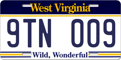 WV license plate 9TN009